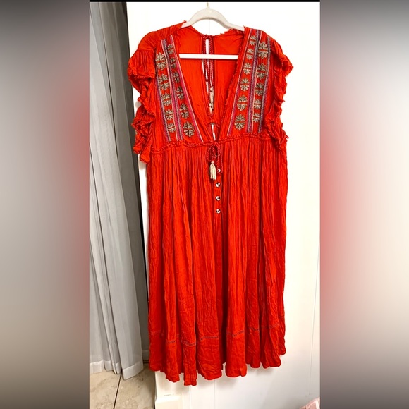 Free People Womens Will Wait for You Boho Floral Maxi Dress - Picture 8 of 11